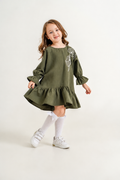 OMZU NAKIŞLI TENCEL ELBİSE