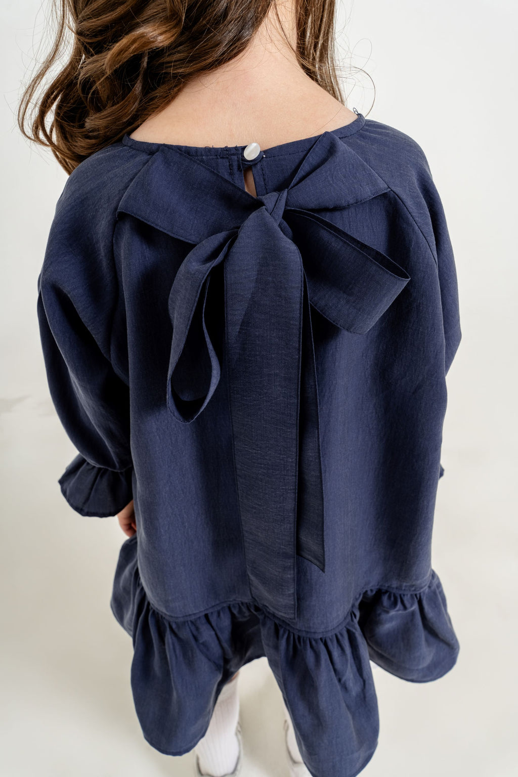 OMZU NAKIŞLI TENCEL ELBİSE