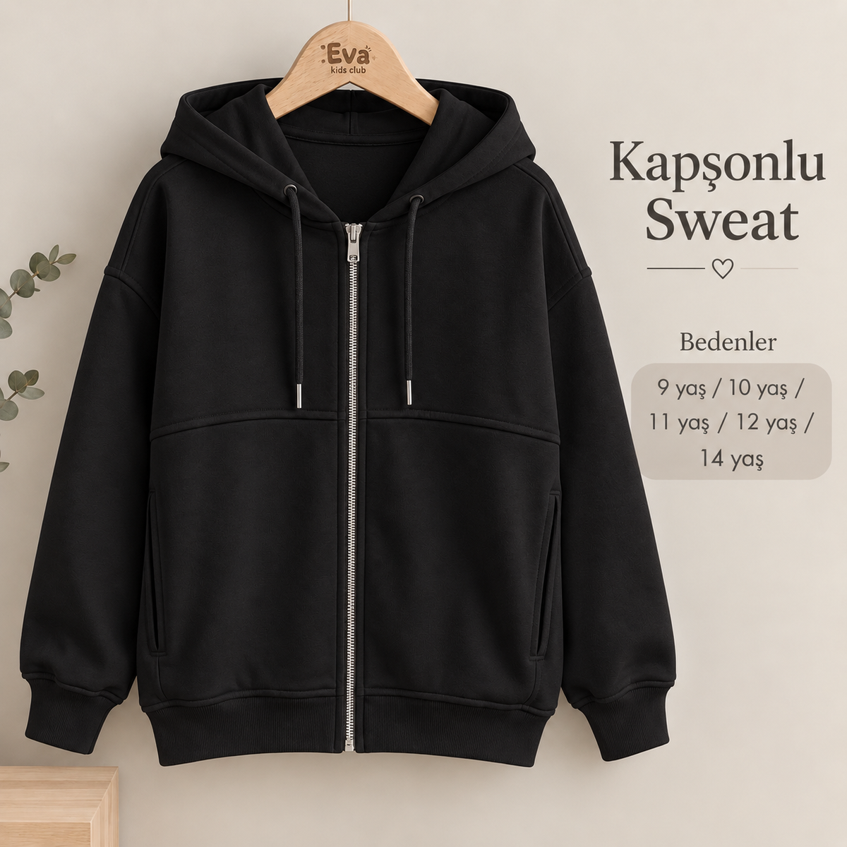 KIZ ÇOCUK KAPSONLU SWEAT