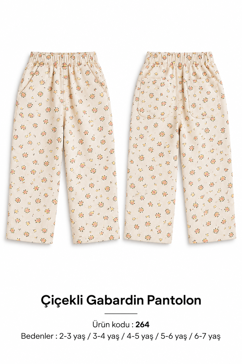 ÇİÇEKLİ GABARDİN PANTOLON