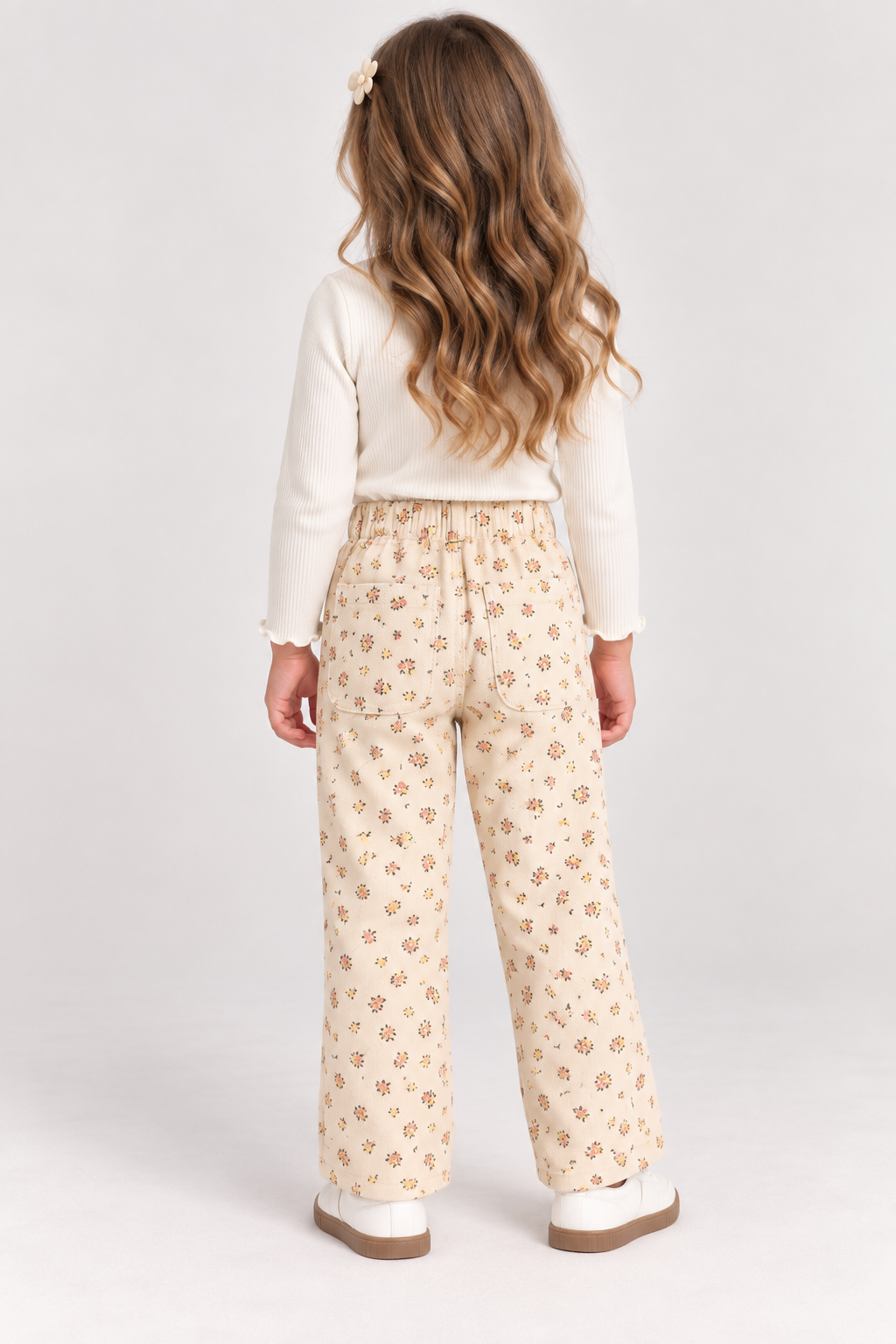 ÇİÇEKLİ GABARDİN PANTOLON