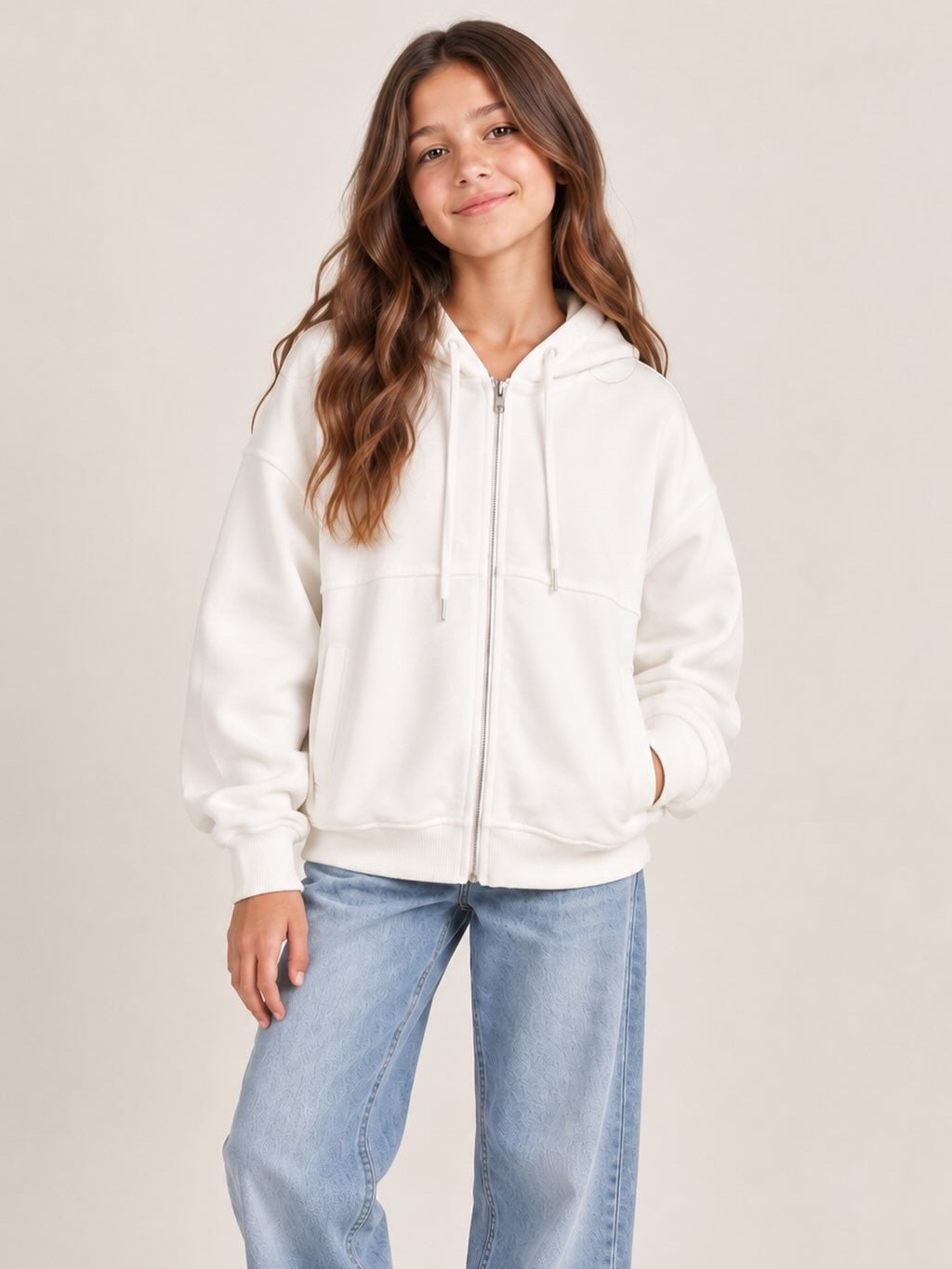 KIZ ÇOCUK KAPSONLU SWEAT
