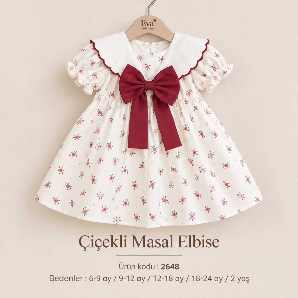ÇİCEKLİ MASAL ELBİSE
