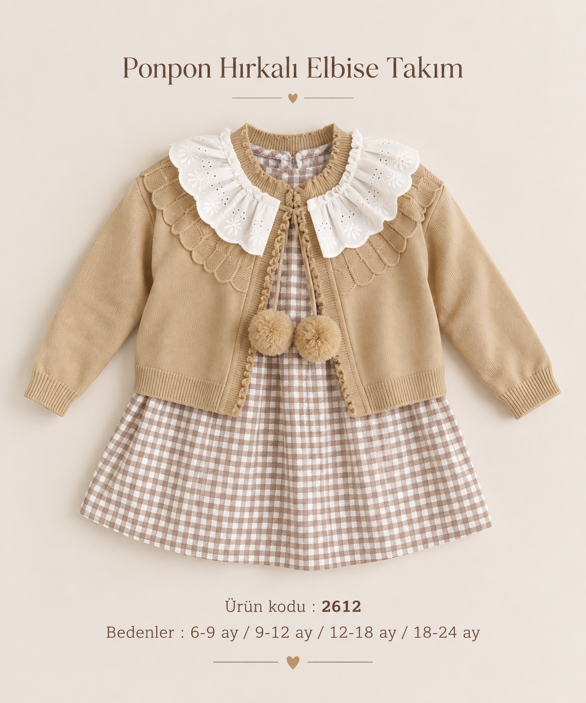 PONPONLU TRİKOLU PÖTİKARE ELBİSE