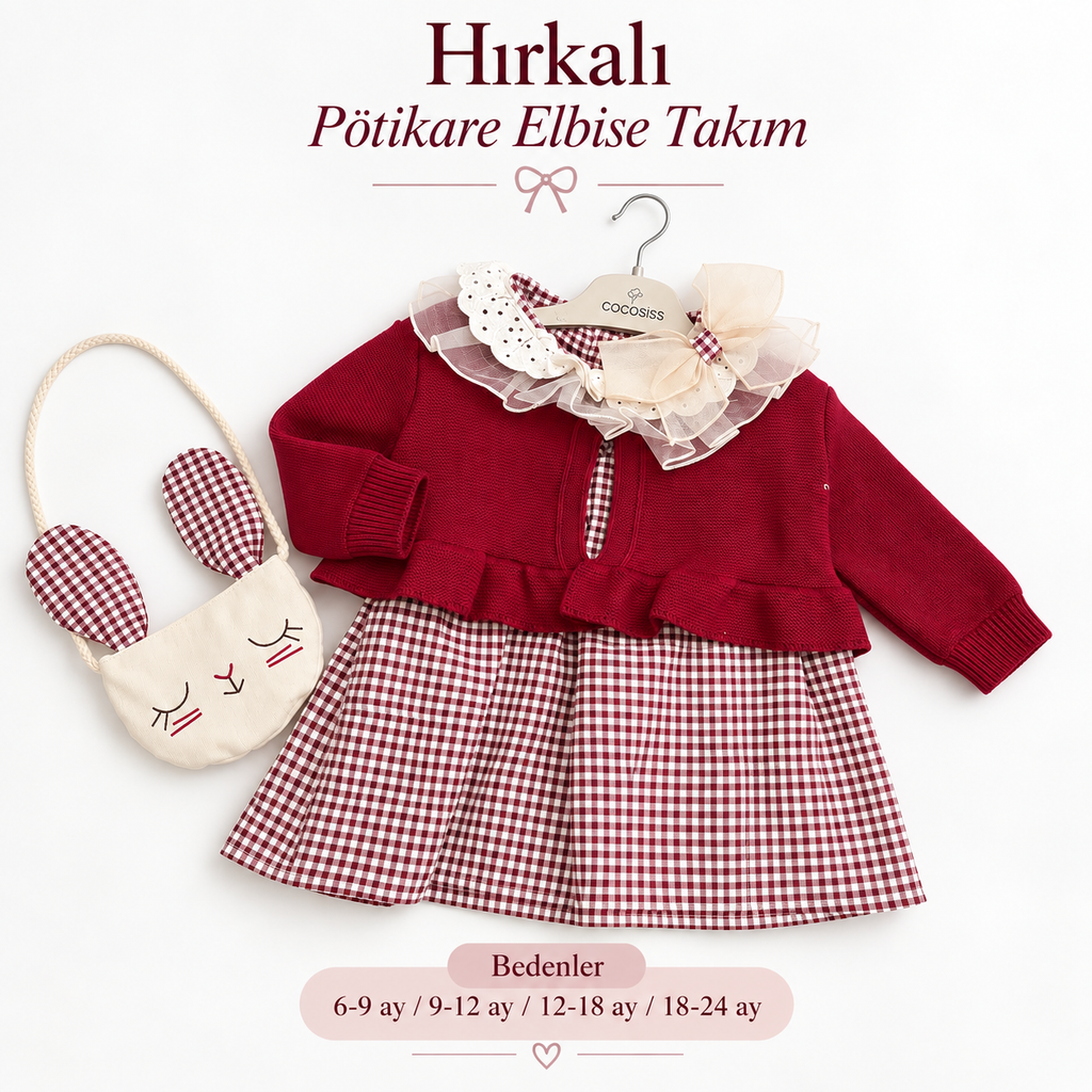 KIRMIZI PONPONLU PÖTİKARE ELBİS