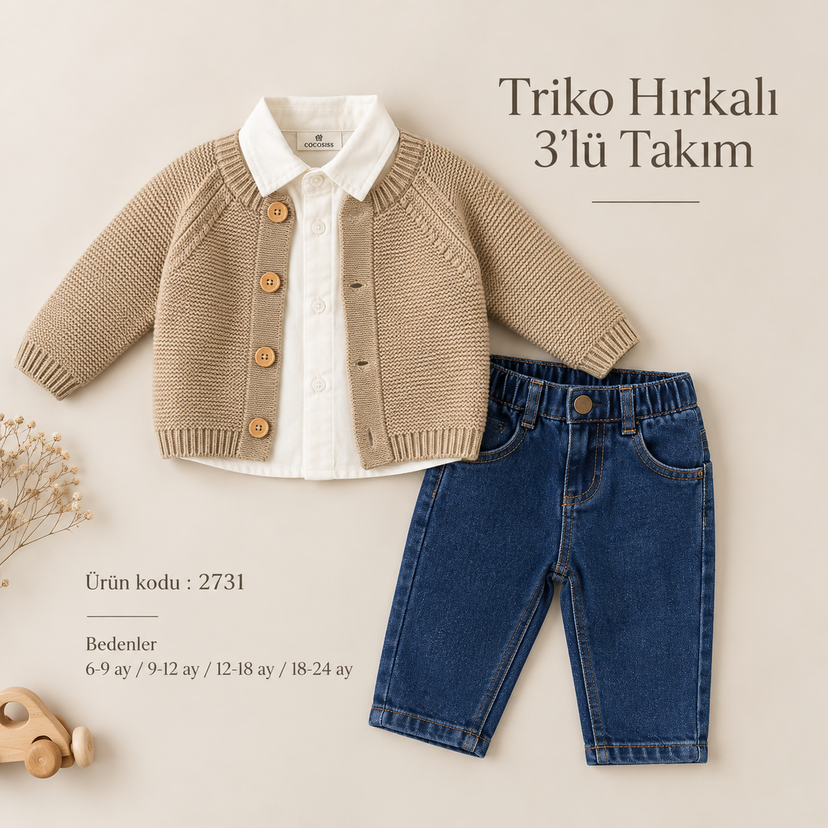 TRİKO HIRKALI  3 LÜ TAKIM