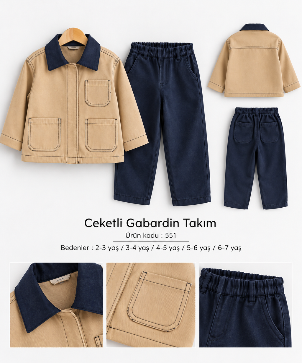 CEPLİ CEKETLİ GABARDİN TAKIM
