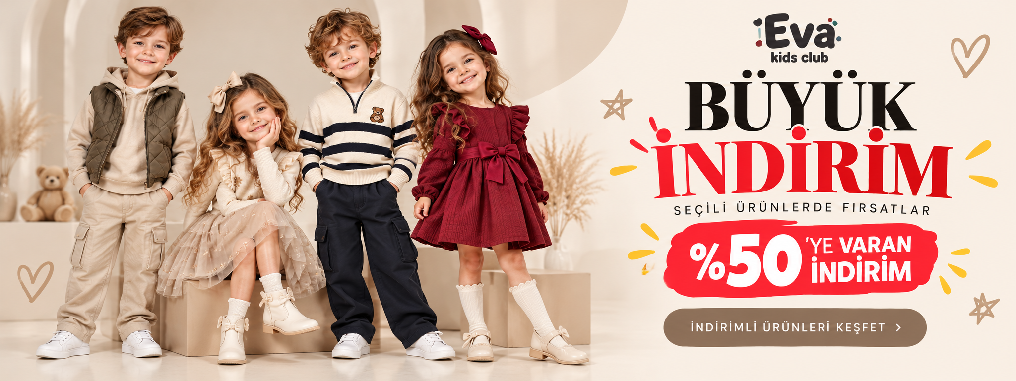 Eva Kids Club çocuk modasında büyük indirim
